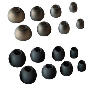 8 Pairs Replacement Ear Tips for Earbuds Silicone Tips Black